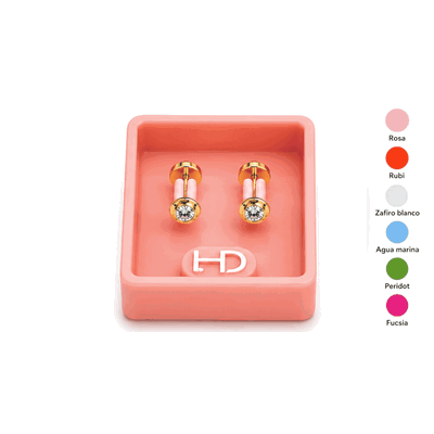 Aros Abridores Enchapado Oro Pasante 18k Bebe CH 320 . Chico