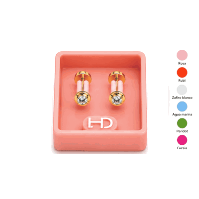 Aros Abridores Enchapado Oro Pasante 18k Bebe CH 370 . Grande