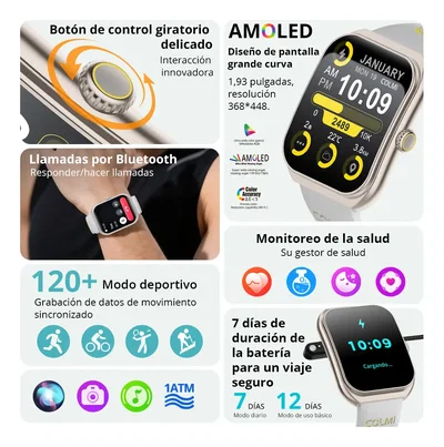 SMARTWATCH COLMI P86 GRIS/AMARILLO