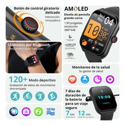 SMARTWATCH COLMI P86 NEGRO/NARANJA