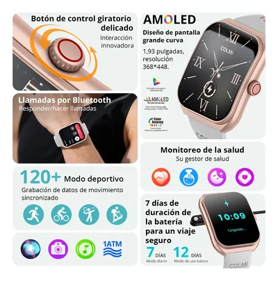 SMARTWATCH COLMI P86 GRIS/ROSA