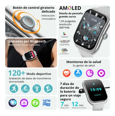 SMARTWATCH COLMI P86 GRIS/CELESTE