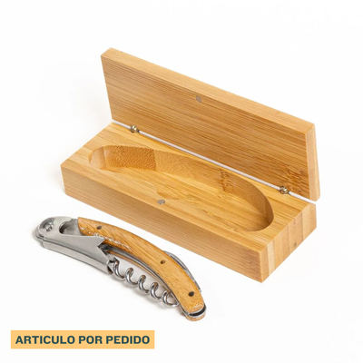 SET SACA CORCHOS C/ CAJA BAMBOO