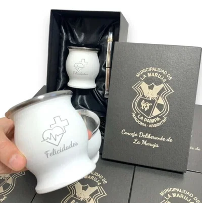 MATE TERMICO + BOMBILLA + CAJA TODO PERSONALIZADO