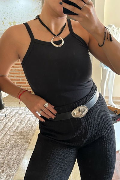 Musculosa de morley grueso con cuello cuadrado 