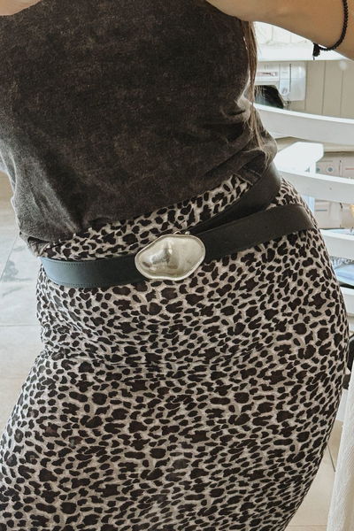 Falda animal print de seda fria 