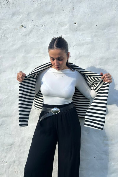 Remera manga larga cuello bote 