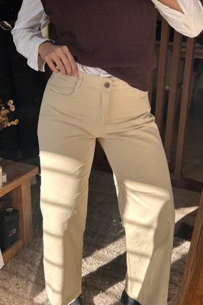 Wide leg beige