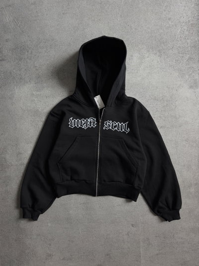 ZIP HOODIE "GOTICA" N/B