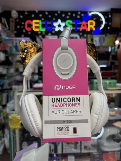 Auriculares vincha unicornio con cable