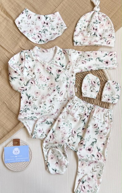 Ajuar Body Flores Blanco