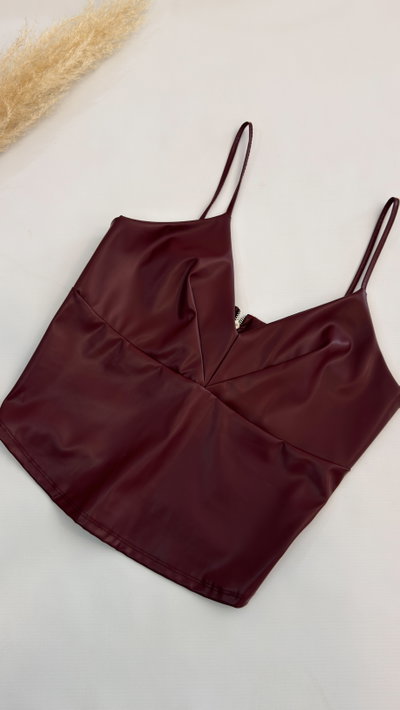 TOP ENGOMADO COLOR BORDO