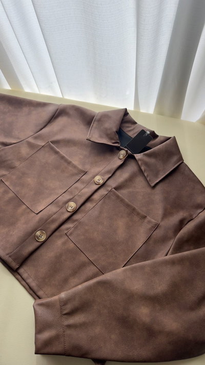 CAMISACO ECOCUERO MARRON 