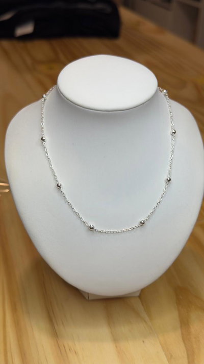 CADENA ACERO BLANCO CON BOLITAS 