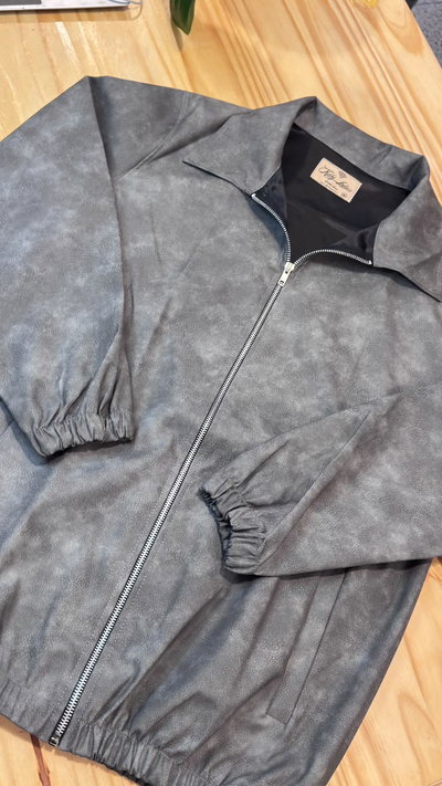 CAMPERA BOMBER GRIS ECO