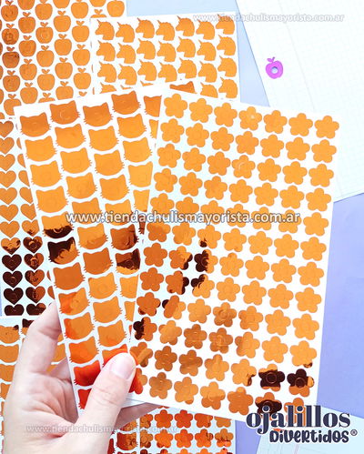 Ojalillos divertidos naranja metalizado