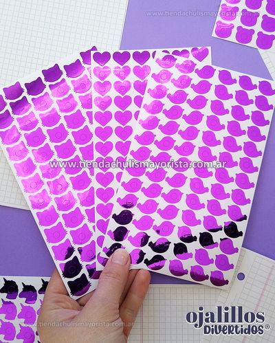 Ojalillos divertidos violeta metalizado