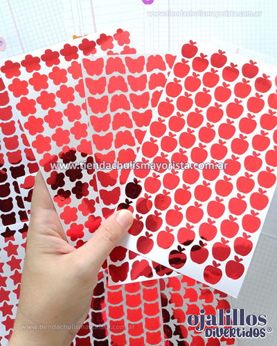 Ojalillos divertidos rojo metalizado