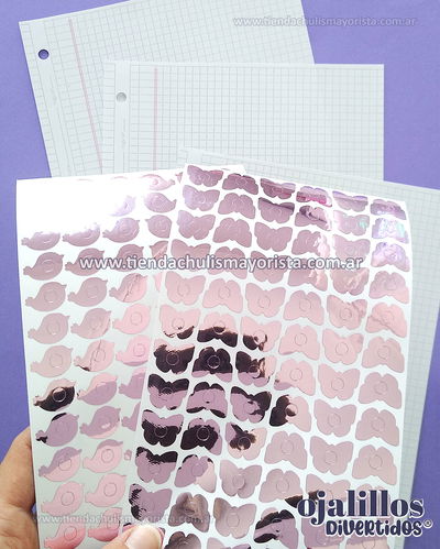 Ojalillos divertidos lila metalizado