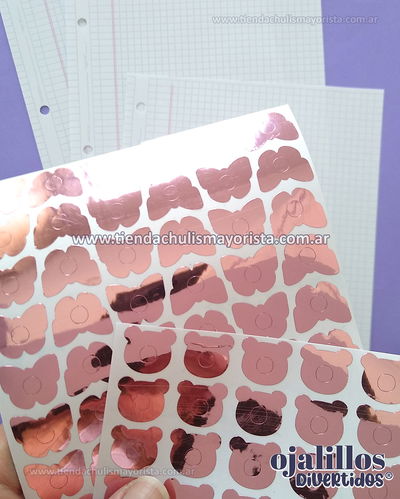 Ojalillos divertidos rosa metalizado