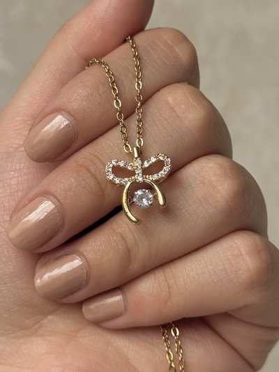 Collar Glow Bow - Acero