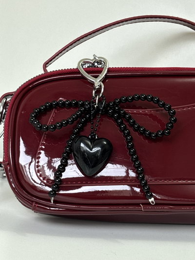 Charm Moño corazón grande - negro