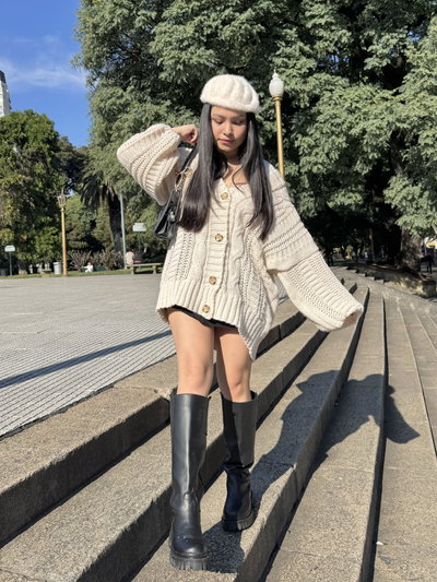 Cardigan Olive - natural - PREVENTA