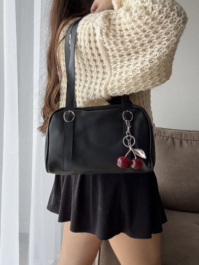Classic Cherry Bag con charm - Negro