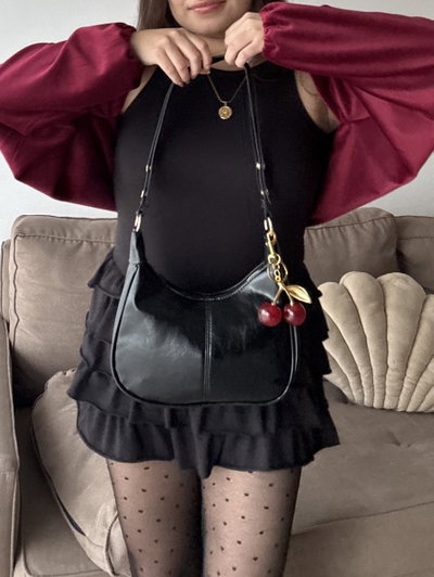 Cocoa Bag con charm - Negro