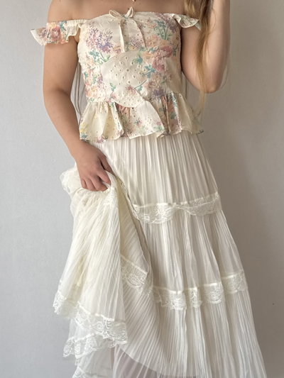 Maxi Falda Cottage - Crema