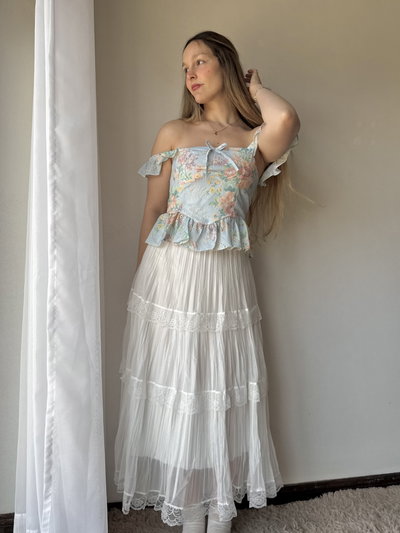 Maxi Falda Cottage - Blanca