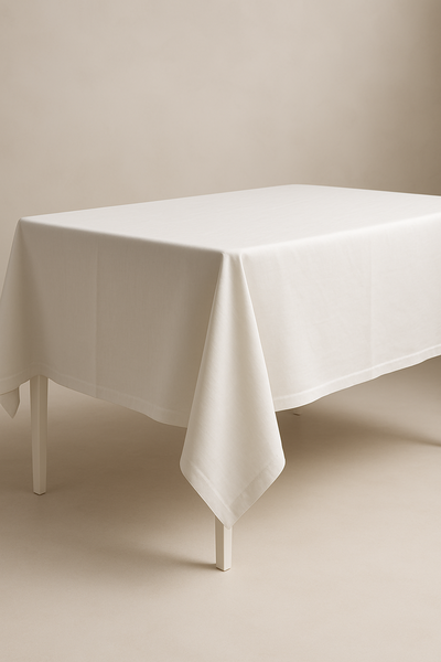 Mantel rectangular blanco