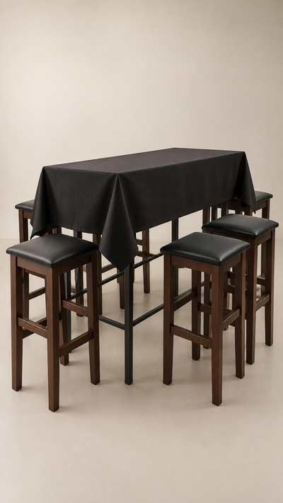 Juego de mesa alta con banquetas