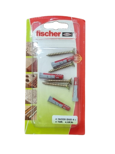Tarugo DuoPower 6 Blister x4 + Tornillos 4,5x35mm