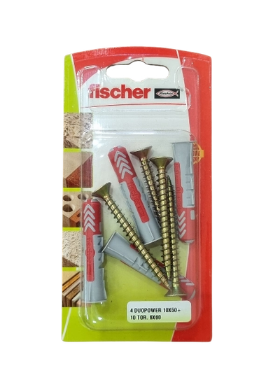 Tarugo DuoPower 10 Blister x4 + Tornillos 6x60