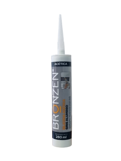 Silicona Acética Gris Aluminio 280ml Bronzen