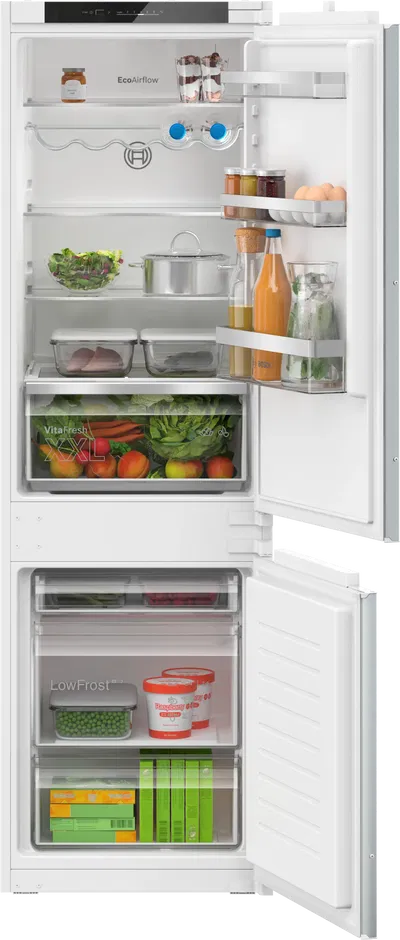 Heladera combi integrable panelable Bosch Serie 4