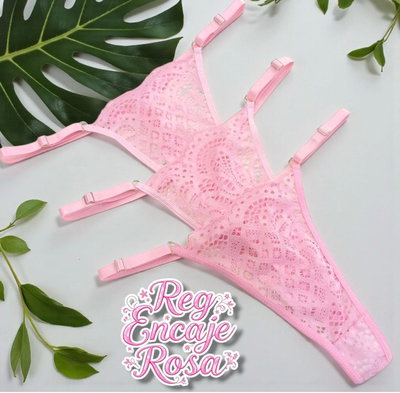 LESS ROSA REGULABLES DE ENCAJE-DOCENA