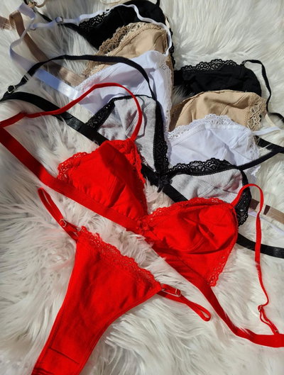 BRALETT DE ALGODON CON PUNTILLA-DOCENA