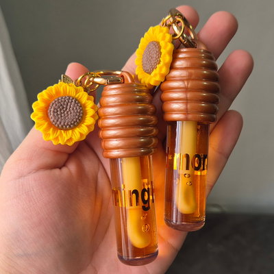 Lip gloss miel con llavero