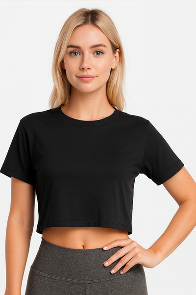 Crop top dama.algodón peinado premiun con tapa costura