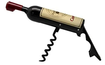 Mini Destapador Botella, Con Imán Souvenir Sacacorchos X 12 Negro