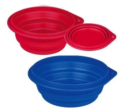 Bebedero Comedero Plegable Con Gancho Para Perros Travel