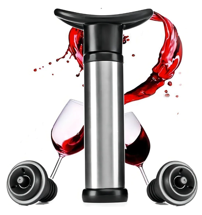 Bomba De Vacío Manual Vacuum Wavesaver Para Botellas Color Plateado