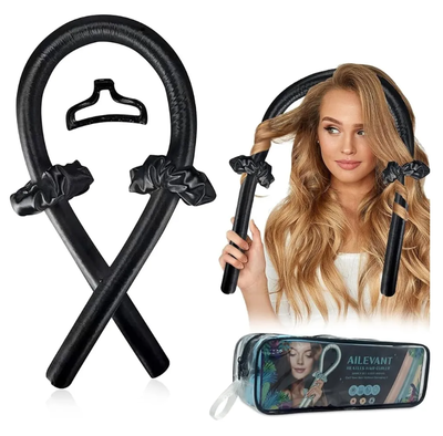 Set Ondas Rizadora Bucles Sin Calor Saten Con Broche