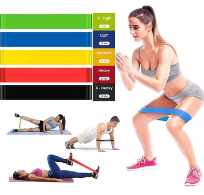 Kit De 5 Bandas Elasticas Isometricas Pro Ejercicio Calidad Único