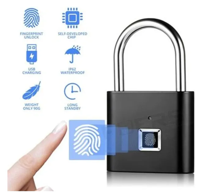 Candado Con Lector Huella Digital Recargable Usb Novedad Unico