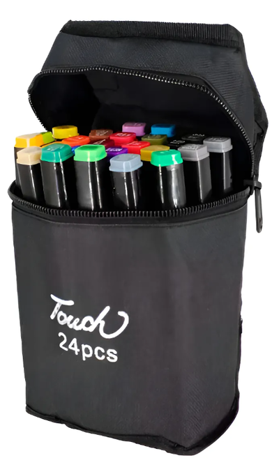 Marcadores De Color Doble Punta X 24 Unidades Con Estuche