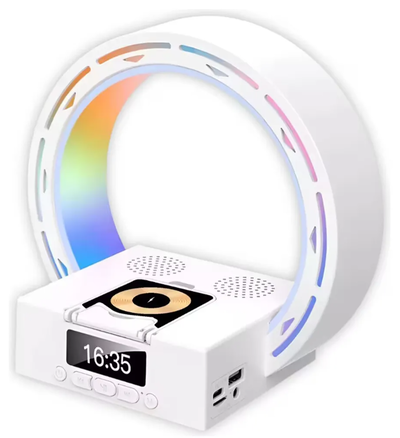 Parlante Bluetooth C/reloj Carga Inalambrica Led Rgb Fm Consultar