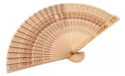 Abanico De Madera Sandalo Ideal Souvenir, Casamientos X 12un - Madera - Abanico